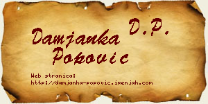 Damjanka Popović vizit kartica